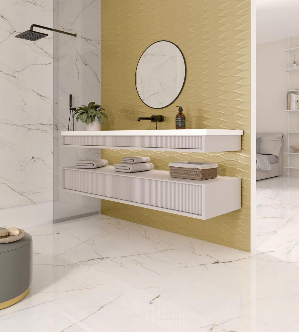 taisyou0517 　Ron Herman ホワイトゴールド Torano Dorado Matte Porcelain Wall and Floor Tile - 24 x 48 in
